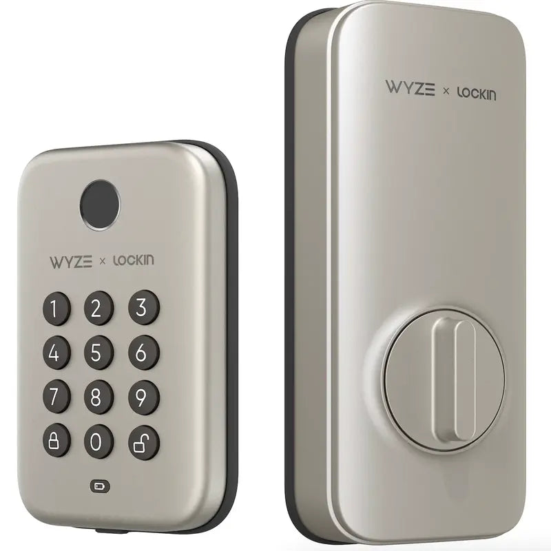 Wyze Lock Bolt — Fingerprint Keyless Entry Door Lock, Smart Bluetooth Deadbolt Replacement, Backlit Keypad, IPX5 Weatherproof, In-App History and Scheduled Access, Auto-Lock, BHMA, UL 20-Min Fire Rated